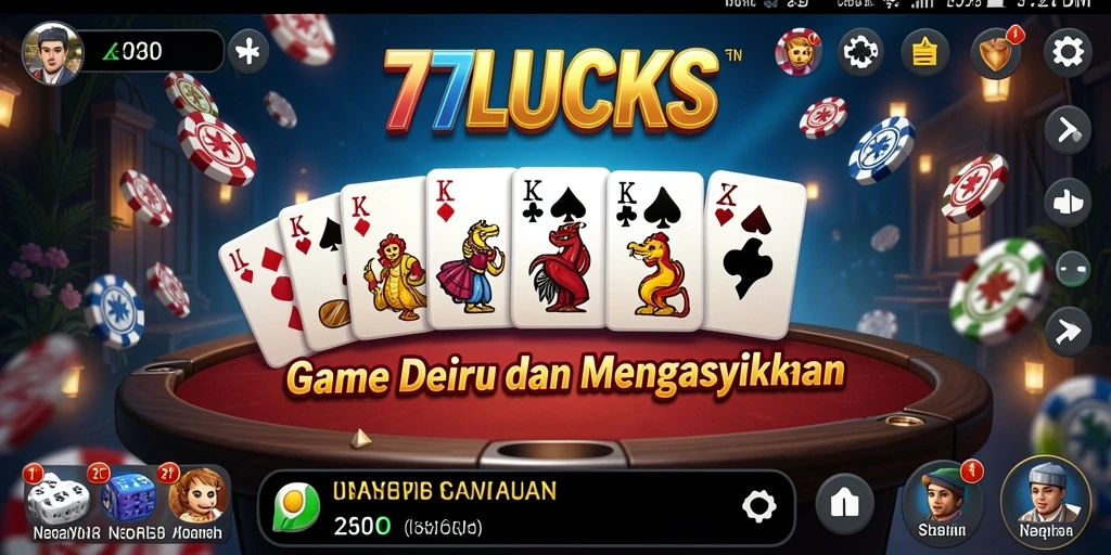 Tangkapan layar 77LUCKS menunjukkan gameplay Domino yang menarik dan seru.