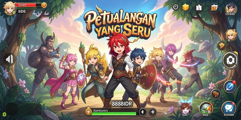 Tampilan gameplay menarik dari 888IDR penuh warna dan karakter ikonik.