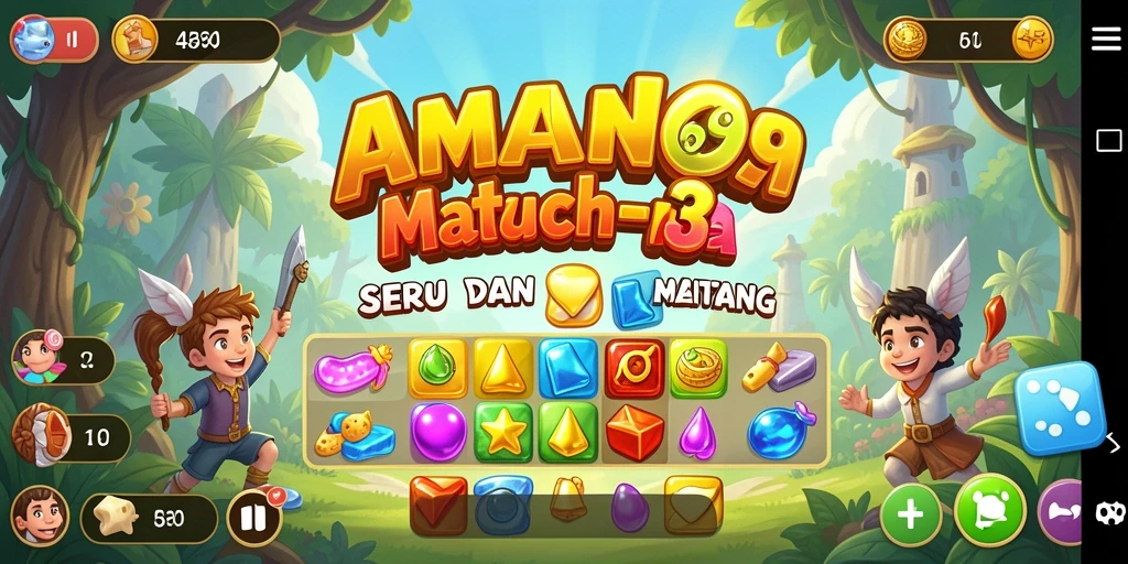 Gameplay menantang dengan kombinasi permata yang berwarna-warni.
