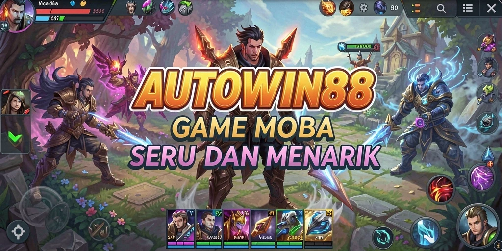 Screenshot gameplay AUTOWIN88 dengan aksi seru dalam pertempuran MOBA