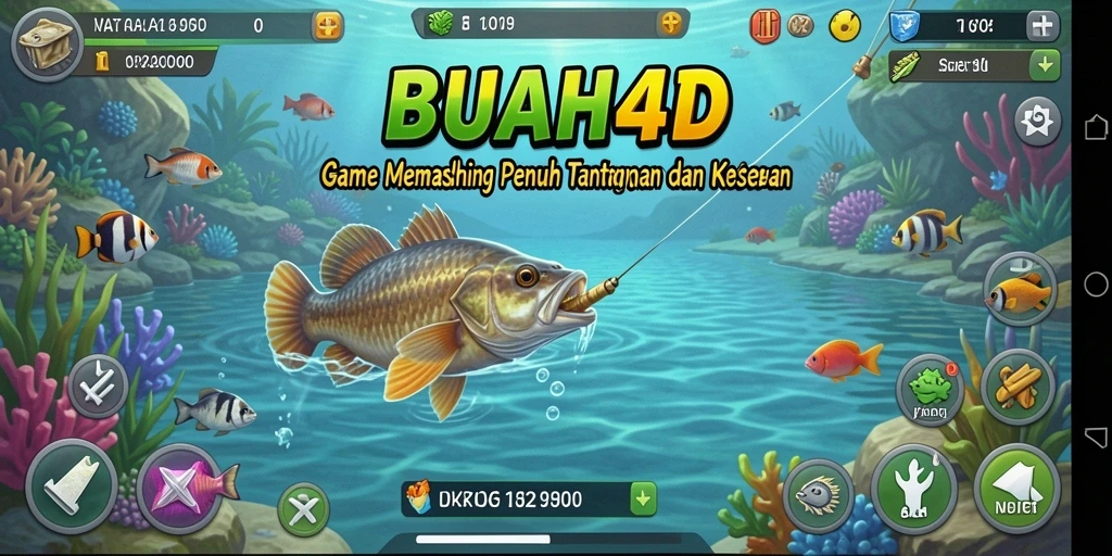 Screenshot gameplay BUAH4D menunjukkan pengalaman memancing yang seru.