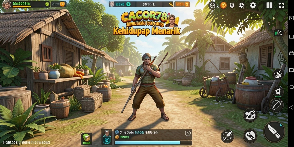 Tampilan gameplay menarik dari CACOR78 dengan interaksi simulasi kehidupan.