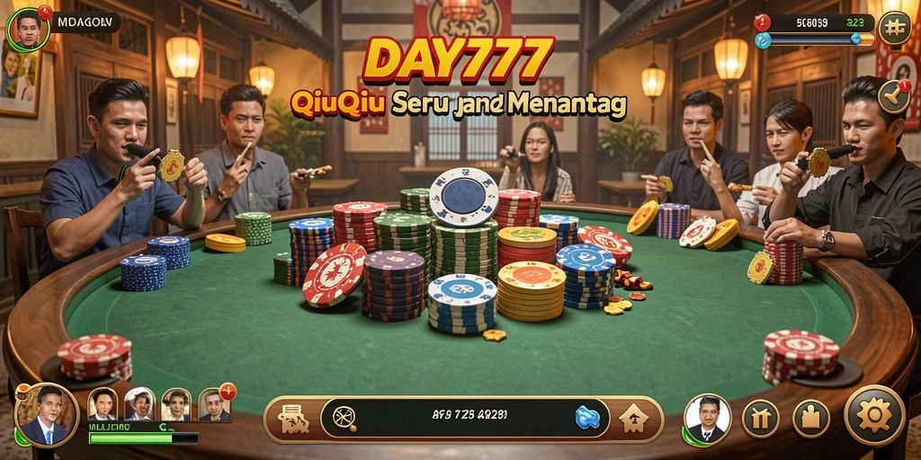 Tangkapan layar gameplay QiuQiu yang menarik di DAY777.