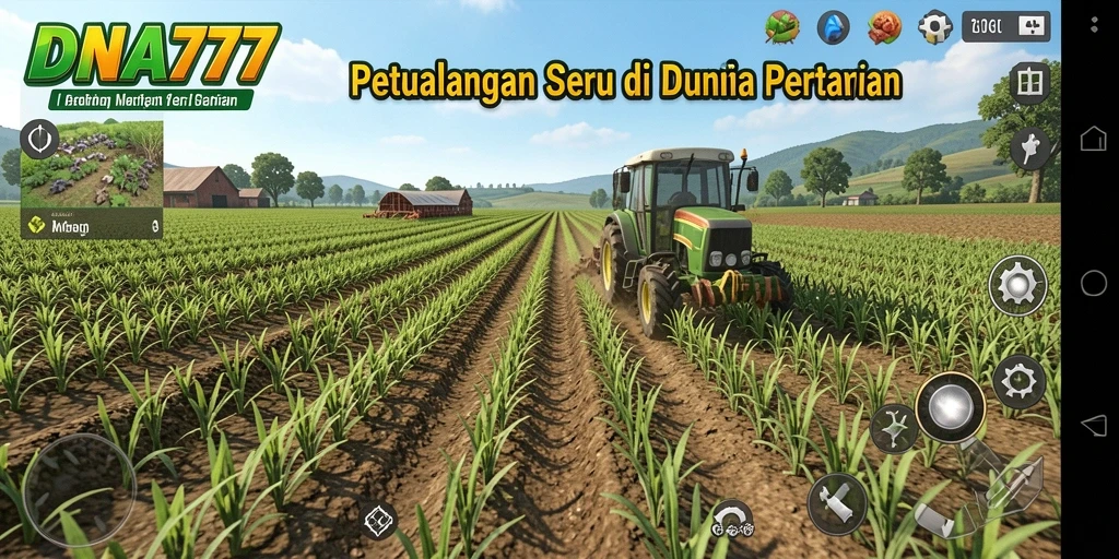 Tampilan gameplay DNA777 dengan aktivitas pertanian yang seru.