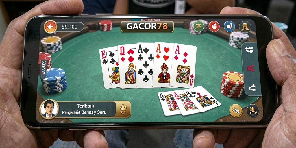 Screenshot utama GACOR78 menunjukkan gameplay Domino yang seru.