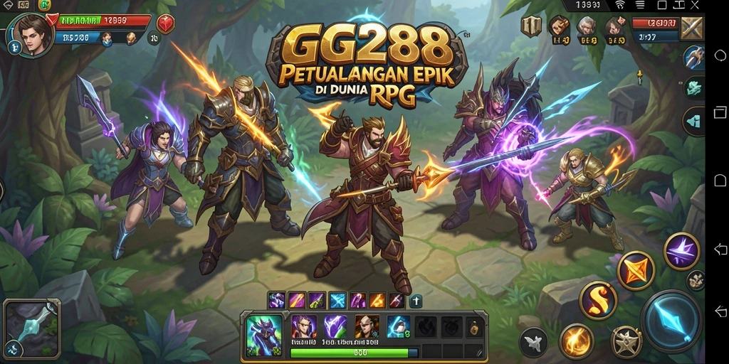 Tampilan gameplay GG288 memperlihatkan pertarungan seru dan eksplorasi dunia RPG yang luas.