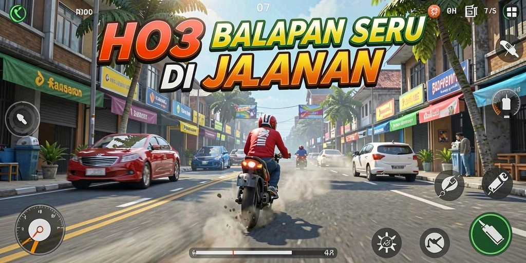 Gameplay seru dari balapan HO3 dengan mobil-mobil kencang.