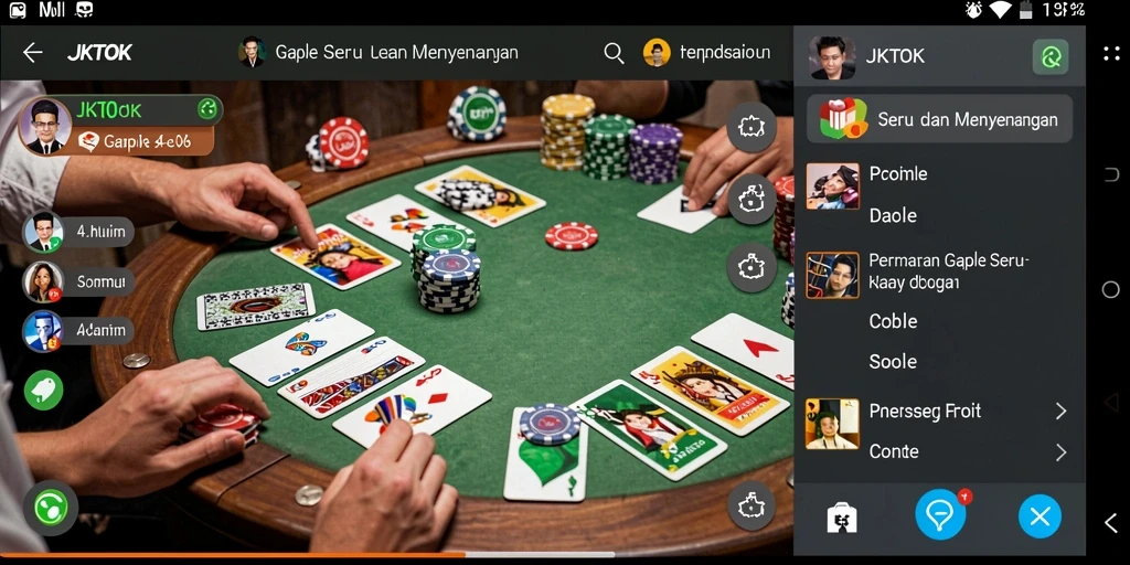 Tampilan gameplay seru dalam aplikasi JKTOK Gaple.