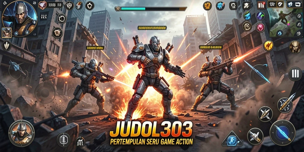 Tangkapan layar menampilkan aksi pertempuran intens dalam JUDOL303.