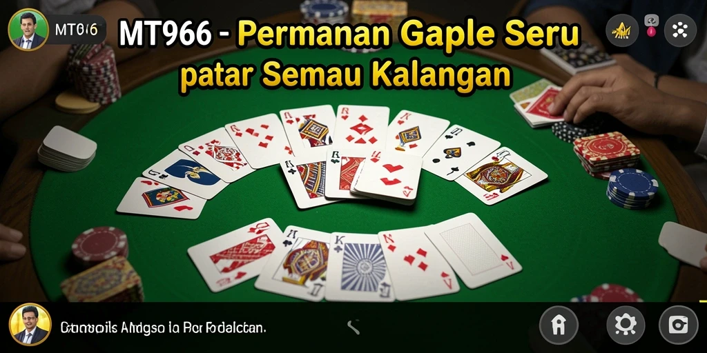 Tampilan gameplay seru dari MT966 dalam permainan Gaple.