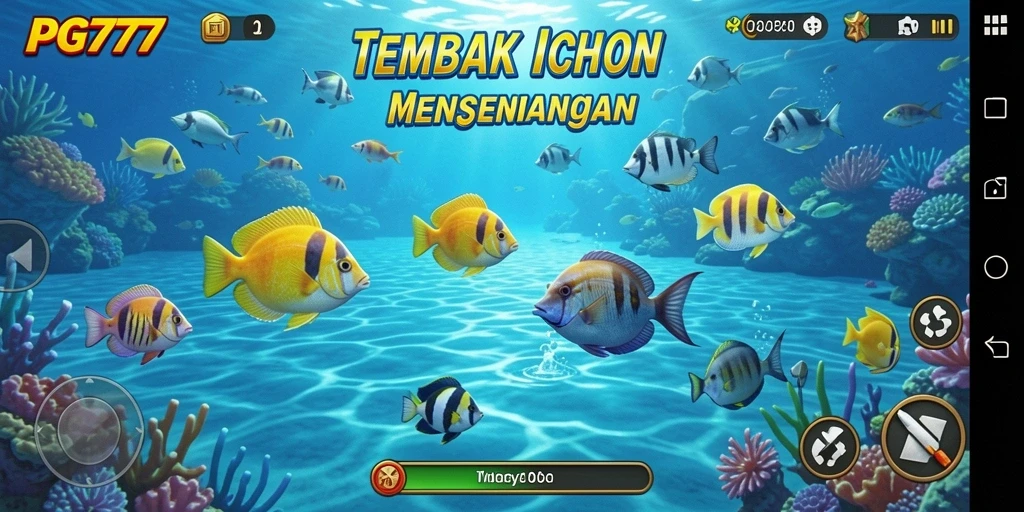 Screenshot gameplay PG777 yang menunjukkan aksi tembak ikan yang seru.