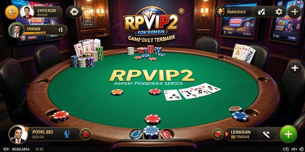 Screenshot RPVIP2 menampilkan gameplay Poker yang mendebarkan.