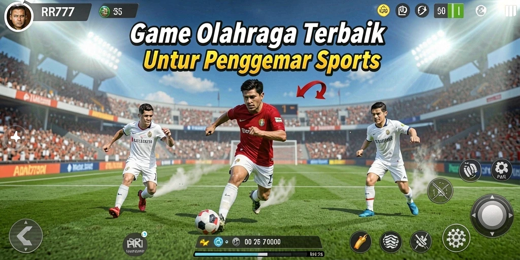 Tangkapan layar gameplay RR777 menampilkan aksi seru permainan olahraga.