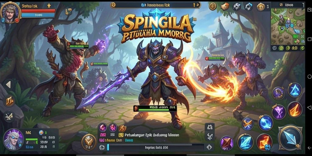 Menampilkan aksi seru dalam pertempuran game MMORPG SPINGILA.