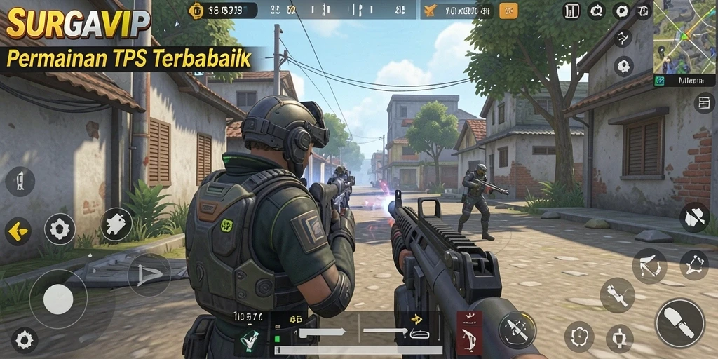 Gambaran gameplay intens dalam SURGAVIP dengan pertempuran yang mendebarkan.