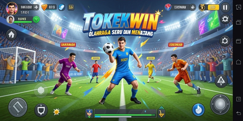 Tampilkan aksi seru dalam permainan olahraga TOKEKWIN.